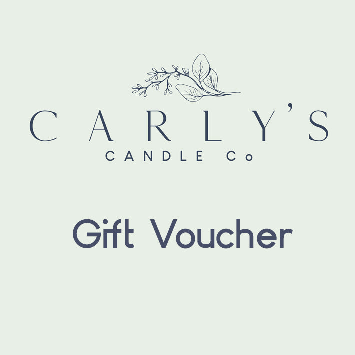 Carly’s Candle Company digital gift card – eco-friendly candle voucher
Gift card for sustainable soy candles and wax melts
Candle gift voucher from Carly’s Candle Company