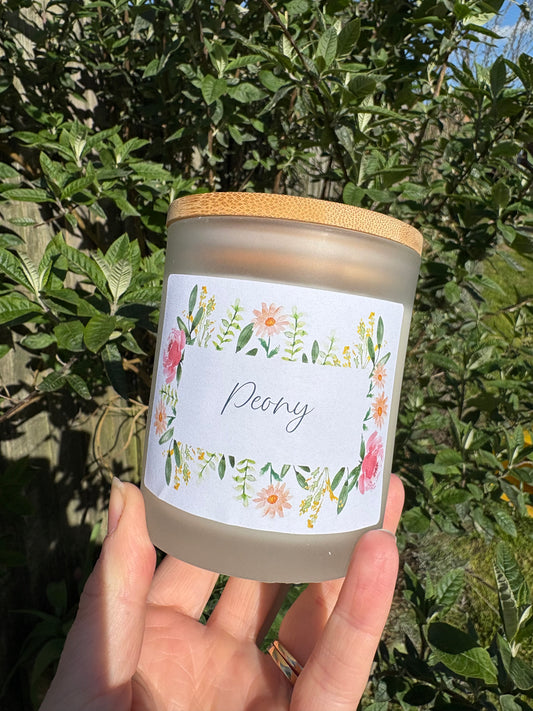 Peony scented hand-poured candle