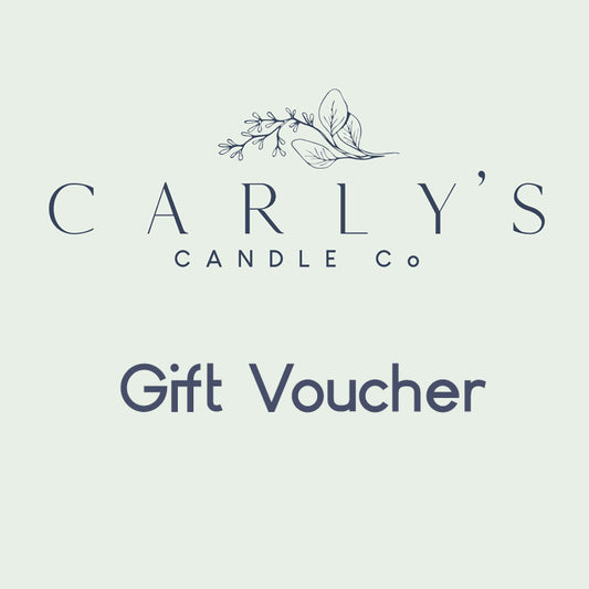 Carly’s Candle Company digital gift card – eco-friendly candle voucher

Gift card for sustainable soy candles and wax melts

Candle gift voucher from Carly’s Candle Company